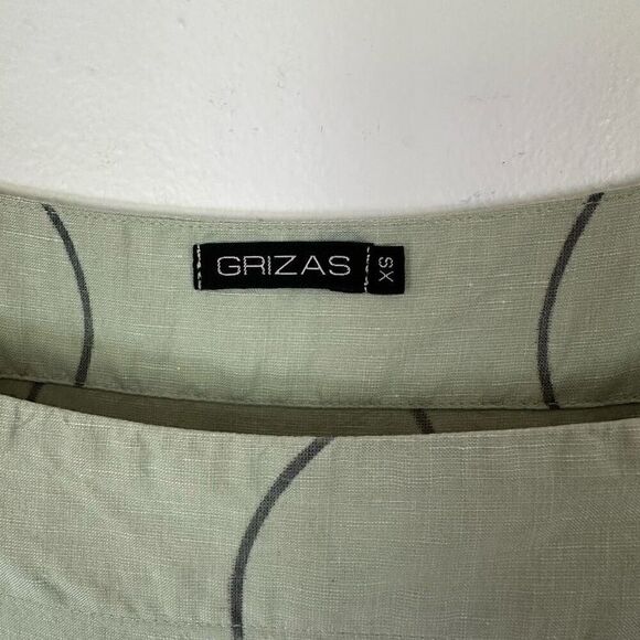 Grizas Women’s Silk Linen Blend Green Sleeveless Jumper Style Dress With All Ove - Picture 6 of 11